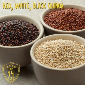 red, white, black quinoa