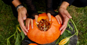 Cleaning Seeds from a Whole Pumpkin