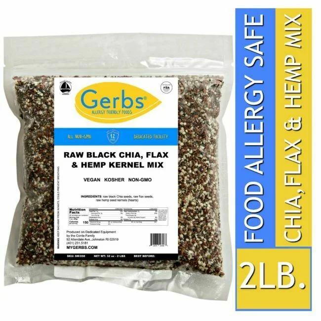 Chia, Flax, Hemp Seed Raw Mix Gluten & Peanut Free
