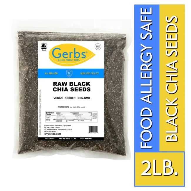 Raw Premium Grade Black Chia Seeds, Resealable Bag Allergy Friendly FoodsRaw Premium Grade Black Chia Seeds, Resealable Bag Qualities