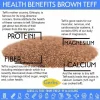 Premium USA Grade Brown Teff Grain, Resealable Bag Health Benefits