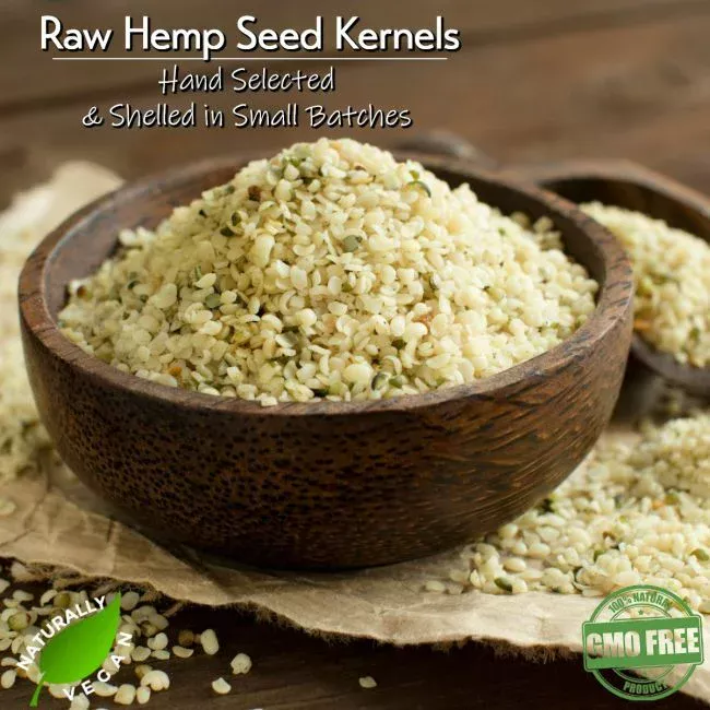 Raw Premium Canadian Grade Hemp Seed Hearts, Resealable Bag Naturally Vegan