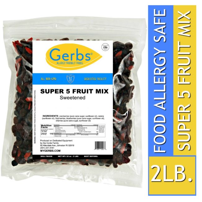 2 Pounds Gerbs Super 5 dried fruit Mix