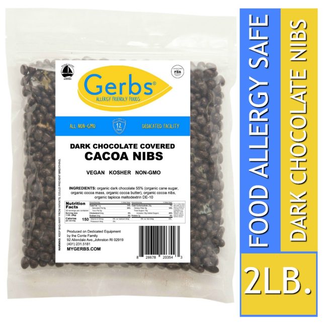 Dark Chocolate Covered Cacao Nibs (55%)