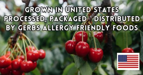 Grown in USA. Processed, Packaged and distributed by Gerbs Allergy Friendly Foods 