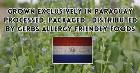 Grown in Paraguay. Processed, Packaged and distributed by Gerbs Allergy Friendly Foods 
