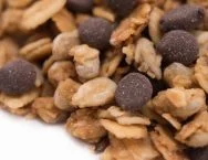 Dark Chocolate Chip Granola Close up