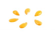 Raw Golden Flax Seeds close up