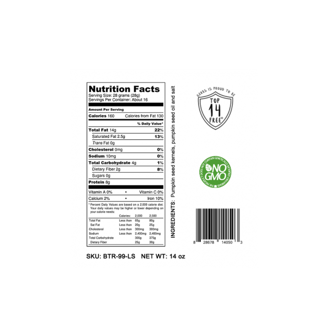 LIGHT SALT PUMPKIN SEED BUTTER Gerbs Allergy Friendly Foods