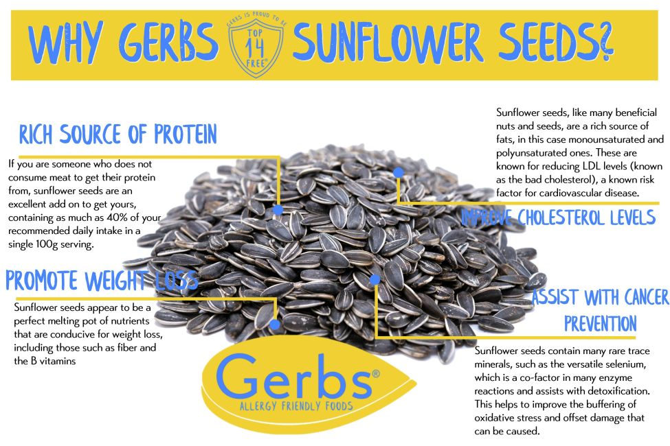 Raw Sunflower Seeds Jumbo In Shell Gerbs Allergy Friendly Foods