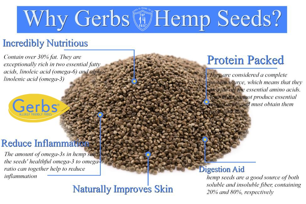 Unsalted Roasted Hemp Seeds Allergy Friendly Foods MyGerbs