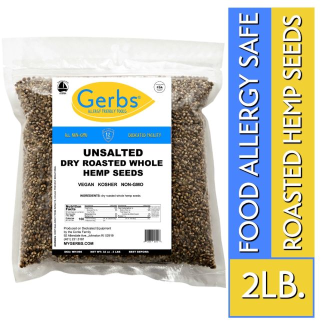 Unsalted Roasted Hemp Seeds Allergy Friendly Foods MyGerbs