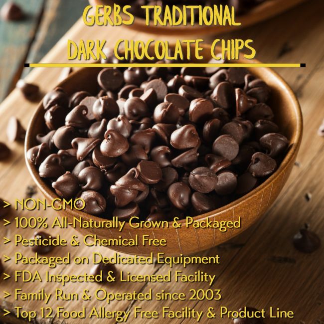 Dark Chocolate Chips - Traditional Size (Semi Sweet Cacao) Naturally Vegan