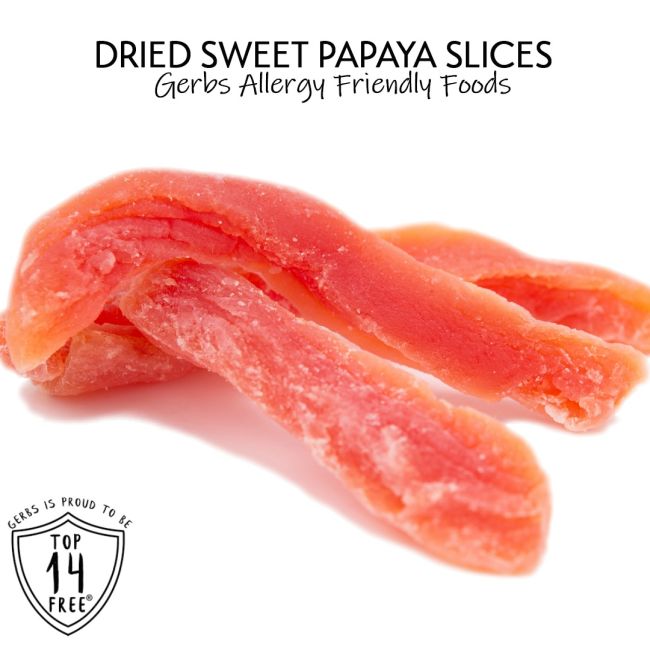 Dried Papaya - Sweetened Slices Gluten & Peanut Free