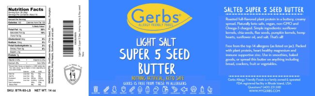 LIGHT SALT SUPER 5 SEED BUTTER Free from Top 14 Food Allergens