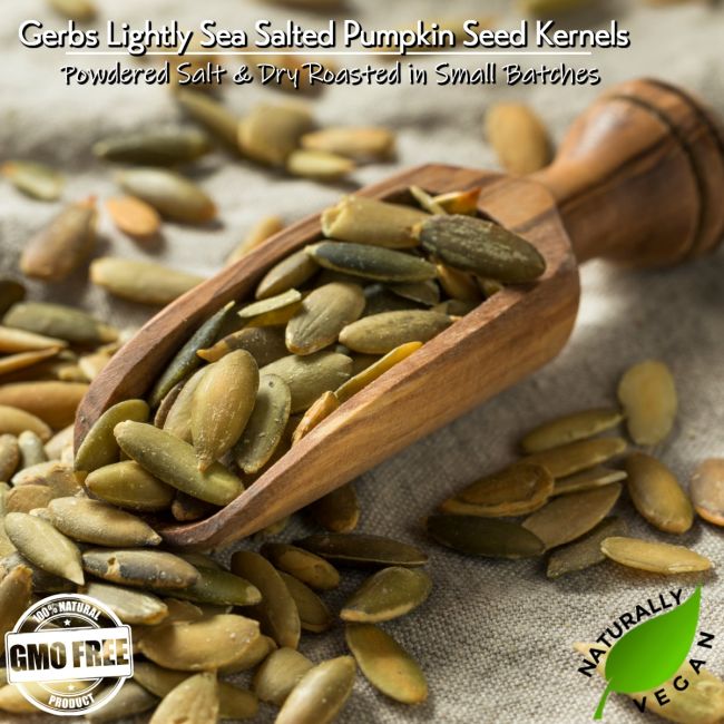 Lightly Sea Salted Dry Roasted Pumpkin Seed Kernels - Shelled Pepitas Naturally Vegan