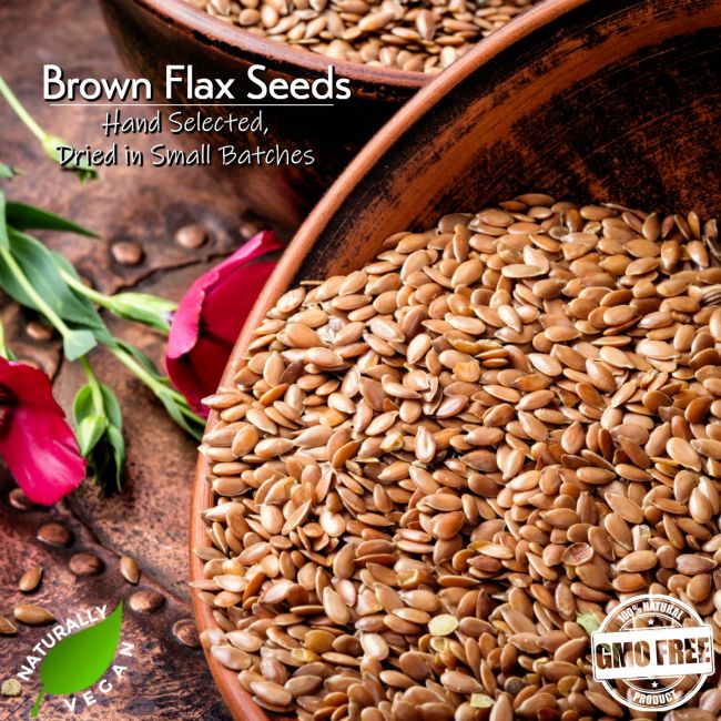 Raw Brown Flax Seeds Naturally Vegan