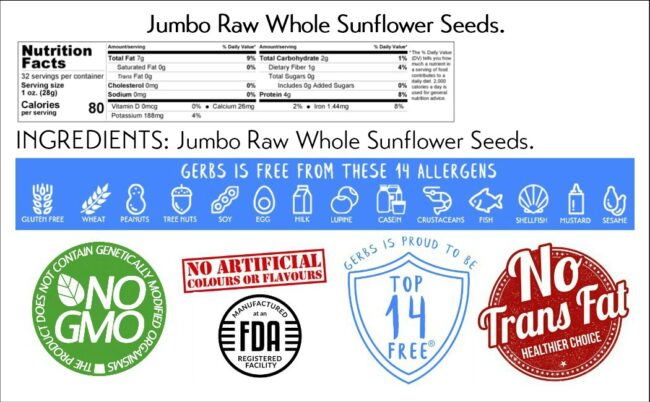 Raw Sunflower Seeds Jumbo - In Shell Optimum Health Benefits