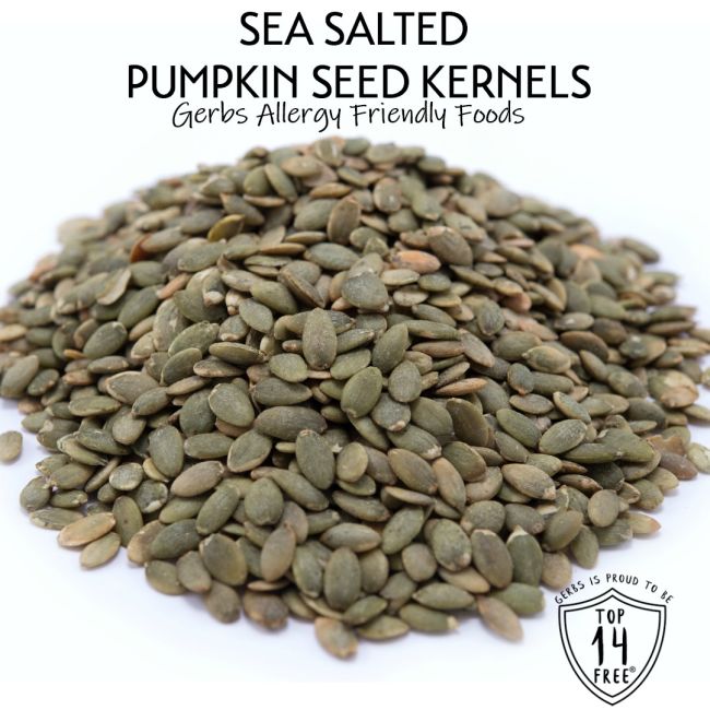 Sea Salted Dry Roasted Pumpkin Seed Kernels - Shelled Pepitas Gluten & Peanut Free