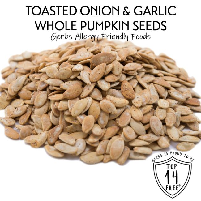 Toasted Onion & Garlic Dry Roasted In Shell Pumpkin Seeds - Whole Pepitas Gluten & Peanut Free