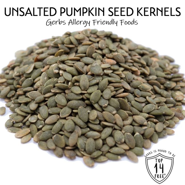 Unsalted Dry Roasted Pumpkin Seed Kernels - Shelled Pepitas Gluten & Peanut Free