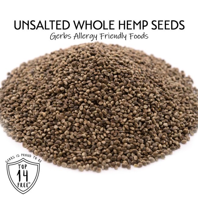 Unsalted Roasted Hemp Seeds - In Shell Gluten & Peanut Free