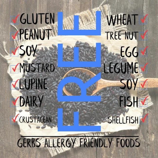 Canadian Black Wild Rice Free from Top 14 Food Allergens
