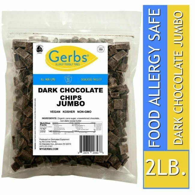 Dark Chocolate Chips - Jumbo Size (Semi Sweet Cacao) Optimum Health Benefits