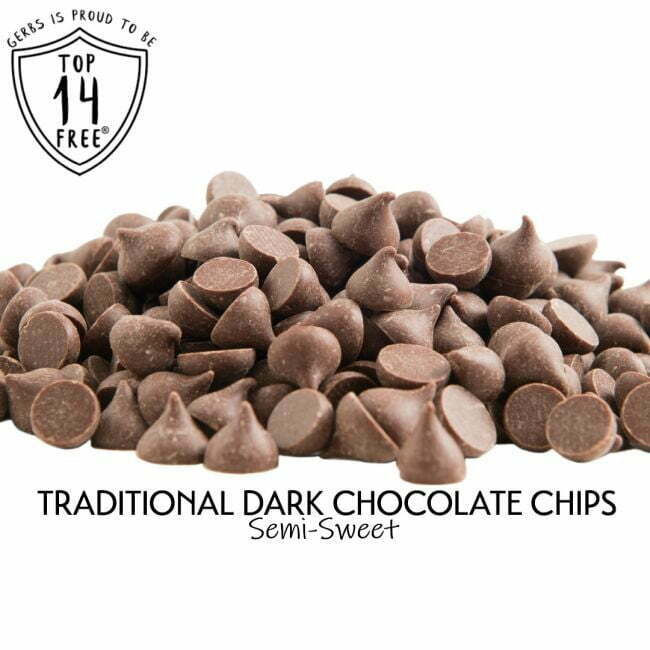 Dark Chocolate Chips - Traditional Size (Semi Sweet Cacao) Free from Top 14 Food Allergens