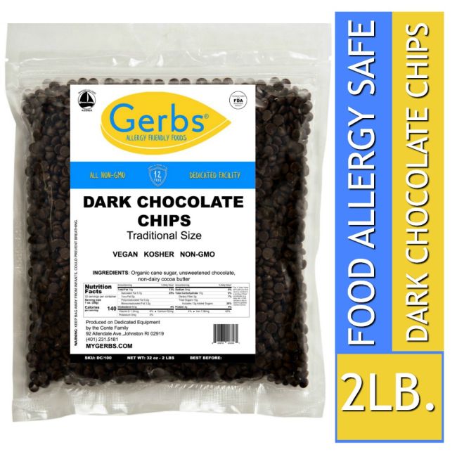 Dark Chocolate Chips - Traditional Size (Semi Sweet Cacao) Optimum Health Benefits