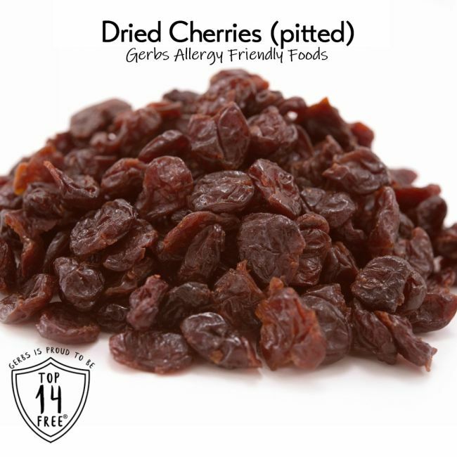 Dried Cherries - Sweetened Gluten & Peanut Free