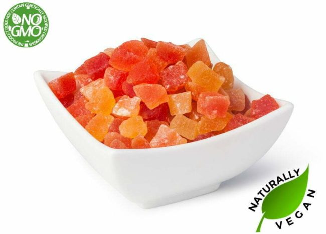 Dried Chopped Papaya Cubes Naturally Vegan