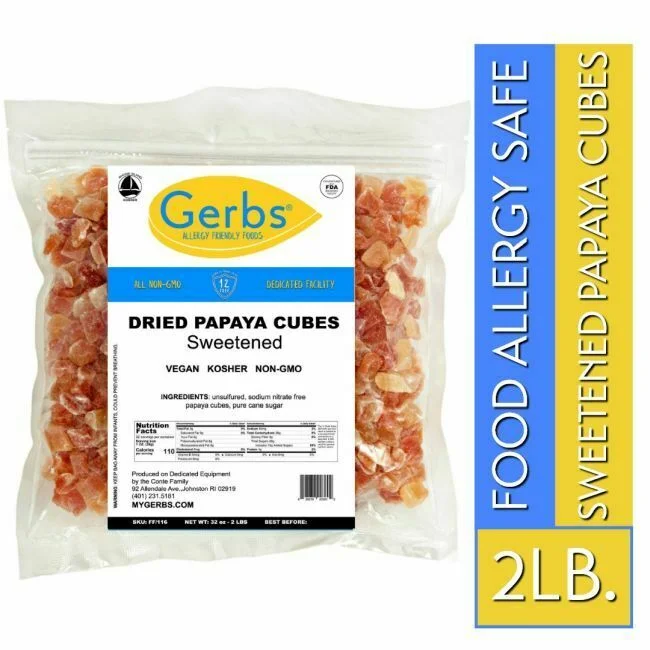 Dried Chopped Papaya Cubes Bag