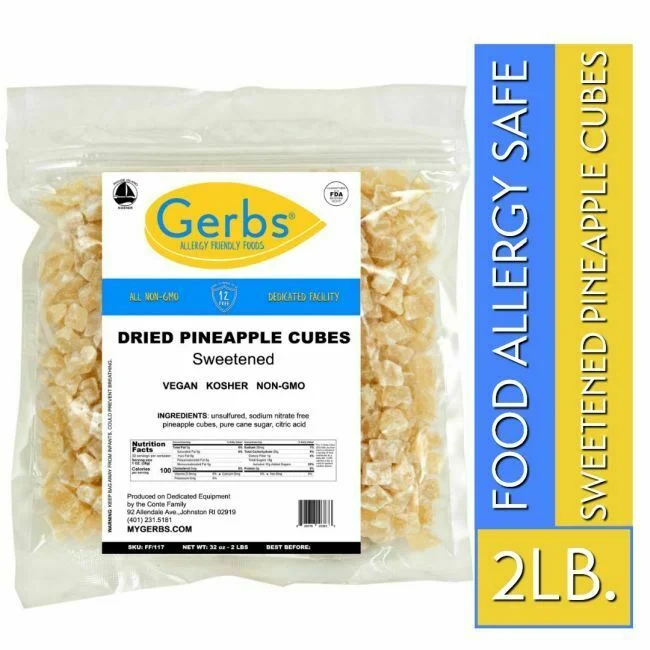 Dried Chopped Pineapple Cubes Bag