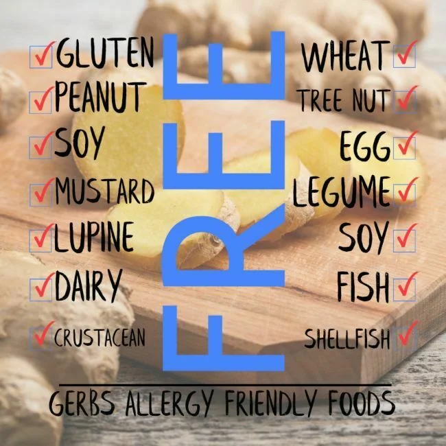 Dried Ginger - Granulated Sugar Free from Top 14 Food Allergens