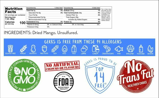 Dried Mango Slices No Added Sugar Nutrition Benefits