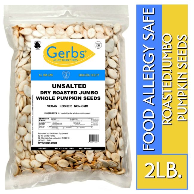 Jumbo Unsalted Roasted Whole Pumpkin Seeds - In Shell Pepitas Bag