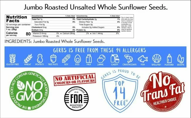 Jumbo Unsalted Sunflower Seeds - In Shell Optimum Health Benefits