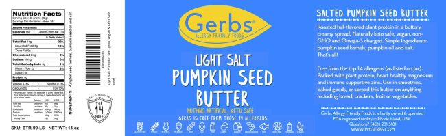 LIGHT SALT PUMPKIN SEED BUTTER Free from Top 14 Food Allergens