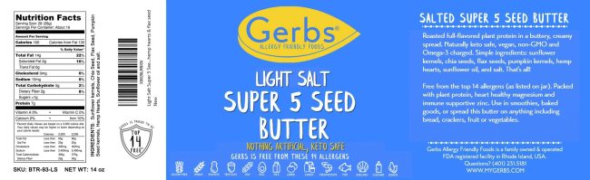 LIGHT SALT SUPER 5 SEED BUTTER Free from Top 14 Food Allergens