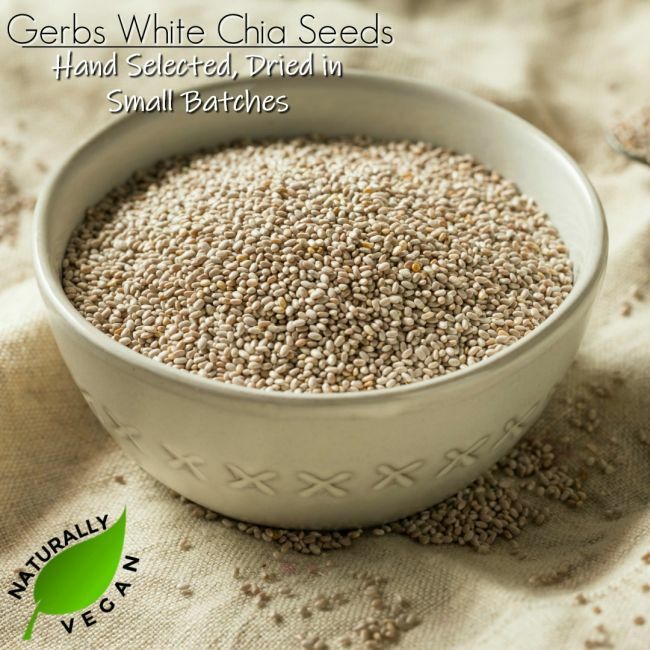 Raw White Chia Seeds - Dried Low Moisture Naturally Vegan