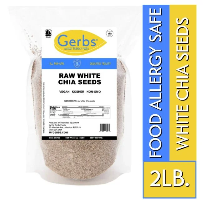 Raw White Chia Seeds - Dried Low Moisture Bag