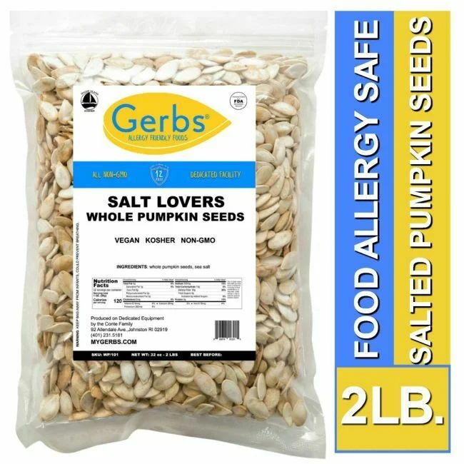 Salt Lovers Dry Roasted In Shell Pumpkin Seeds - Whole Pepitas Bag