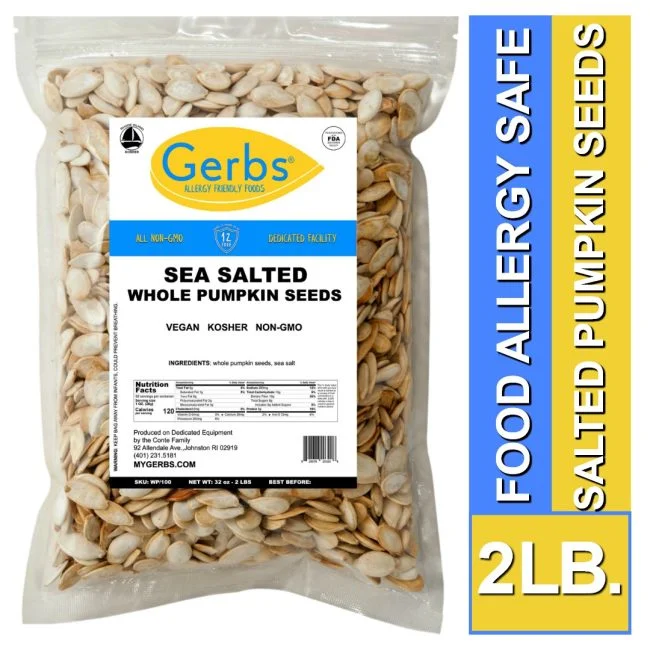 Sea Salted Roasted Whole Pumpkin Seeds - In Shell Pepitas Bag