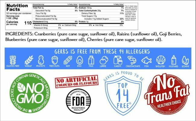 Super 5 Dried Fruit Mix Free from Top 14 Food Allergens