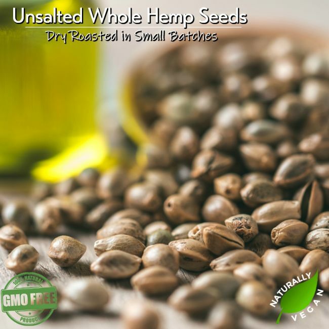 Unsalted Roasted Hemp Seeds - In Shell Naturally Vegan