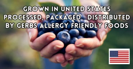 Grown in USA. Processed, Packaged and distributed by Gerbs Allergy Friendly Foods
