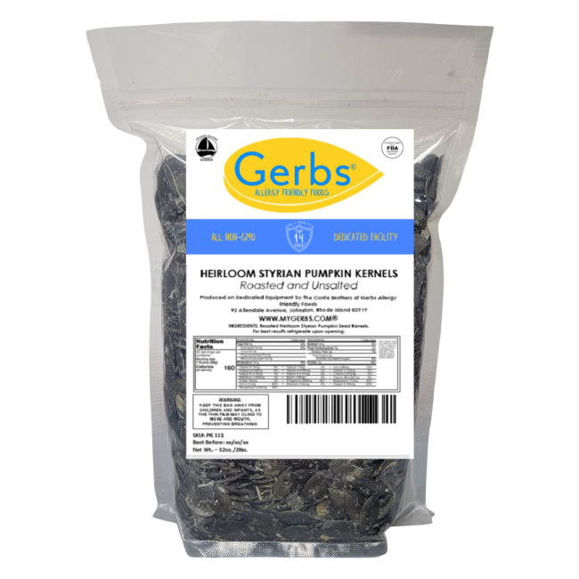 Unsalted Roasted Heirloom Styrian Pumpkin Seed Kernels (No Shell Pepitas)