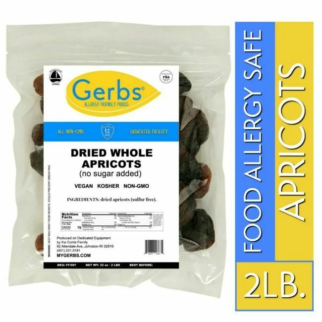 Dried Turkish Apricots, No added Sugar, Resealable Bag by Gerbs