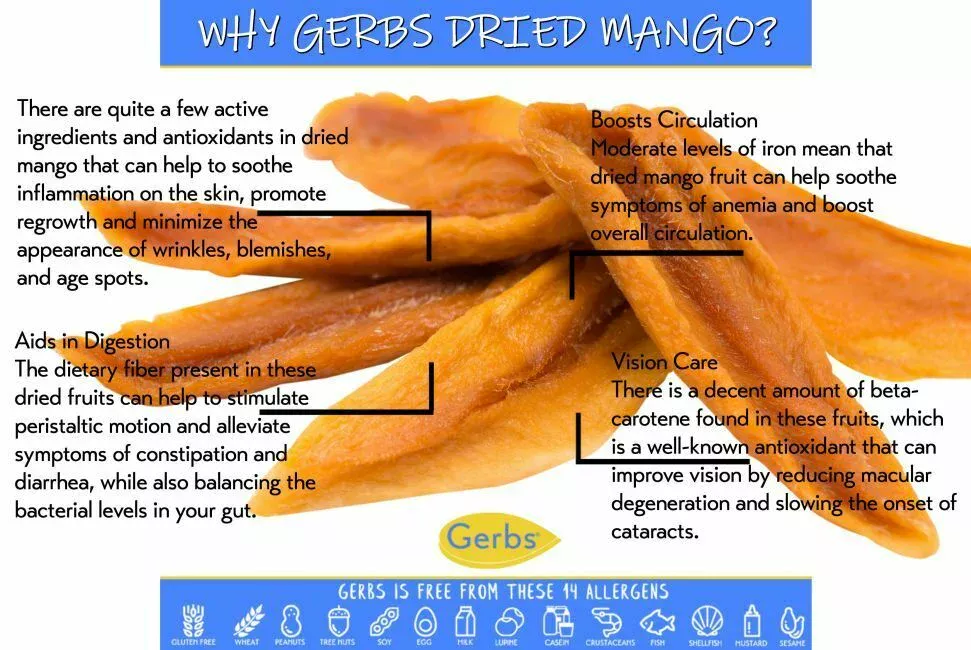 Dried Premium Grade Sweetened Mango Slices, Resealable Bag Health Benefits